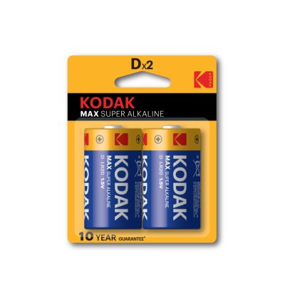 KODAK Max Super Alkaline D Size 2-Pack LR20