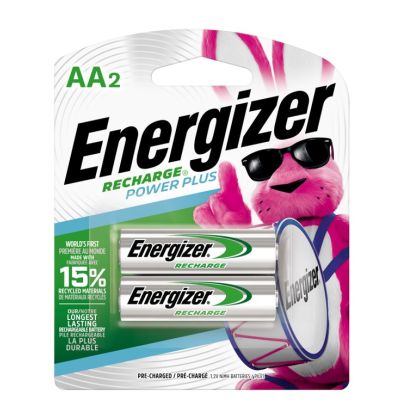 Energizer Power Plus Rechargeable AA Batteries 2-Pack 2300 mAh