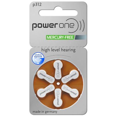 Power One Zinc Air P-312 Hearing Aid Battery